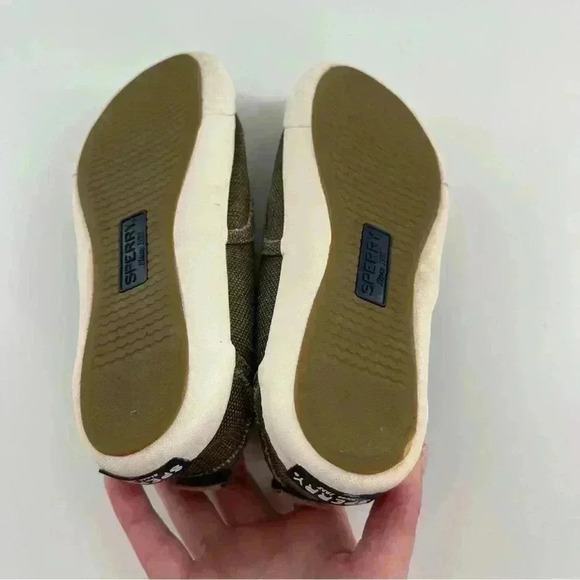 Paul Sperry topsider womens sneakers size 6 green canvas lace less slip ons - Picture 8 of 12